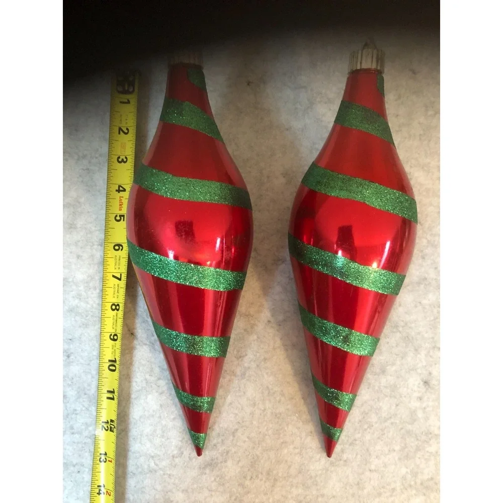 Lot of 2 ~ Jumbo Christmas Ornaments ~ 13